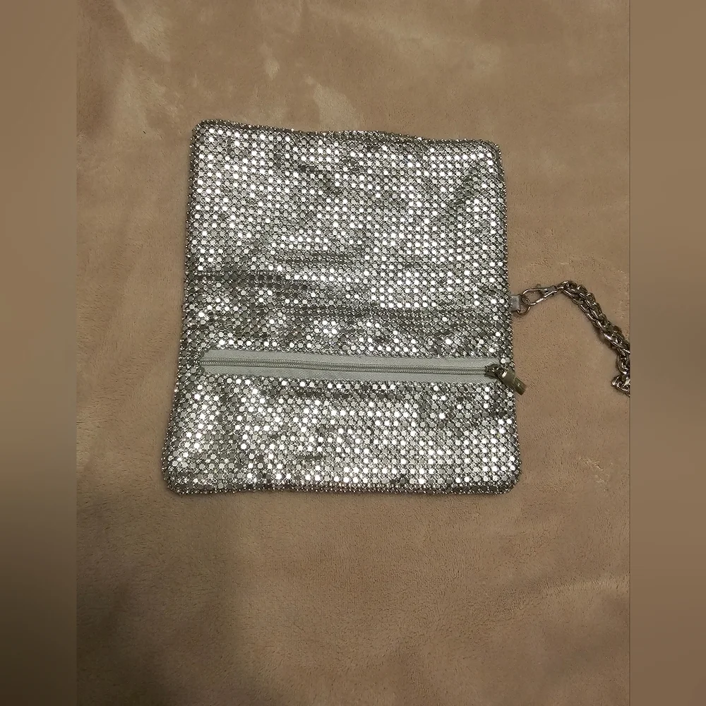 Nordstrom Silver Tones Mesh Clutch wristlet